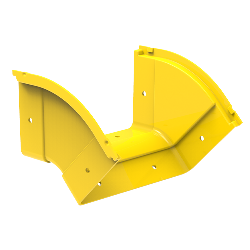 HellermannTyton GigaDuct 200mm x 100mm 45&Acirc;&deg; Vertical Up Outside Elbow No Cover Yellow
