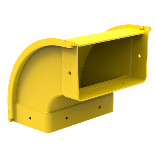 HellermannTyton GigaDuct 200mm x 100mm 90&Acirc;&deg; Vertical Up Outside Elbow With Cover Yellow