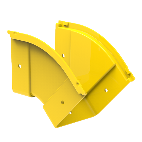 HellermannTyton GigaDuct 100mm x 100mm 45&Acirc;&deg; Vertical Up Outside Elbow No Cover Yellow