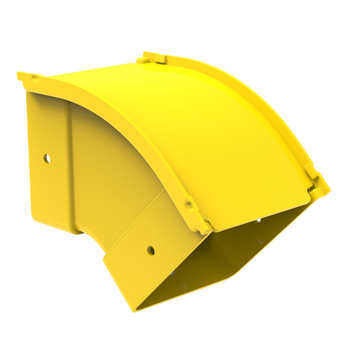 HellermannTyton GigaDuct 100mm x 100mm 45&Acirc;&deg; Vertical Up Outside Elbow With Cover Yellow