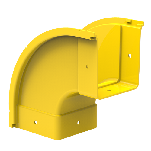 HellermannTyton GigaDuct 100mm x 100mm 90&Acirc;&deg; Vertical Up Outside Elbow No Cover Yellow