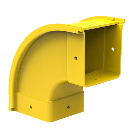 HellermannTyton GigaDuct 100mm x 100mm 90&Acirc;&deg; Vertical Up Outside Elbow With Cover Yellow