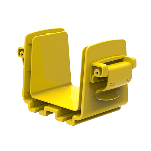 HellermannTyton GigaDuct 100mm x 100mm Toolless Coupler Yellow