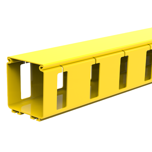 HellermannTyton GigaDuct 100mm x 100mm Duct 1.8m Length 100mm Pitch Slotted With Cover Yellow