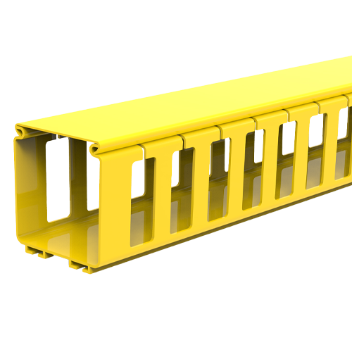 HellermannTyton GigaDuct 100mm x 50mm Duct 1.8m Length 50mm Pitch Slotted With Cover Yellow