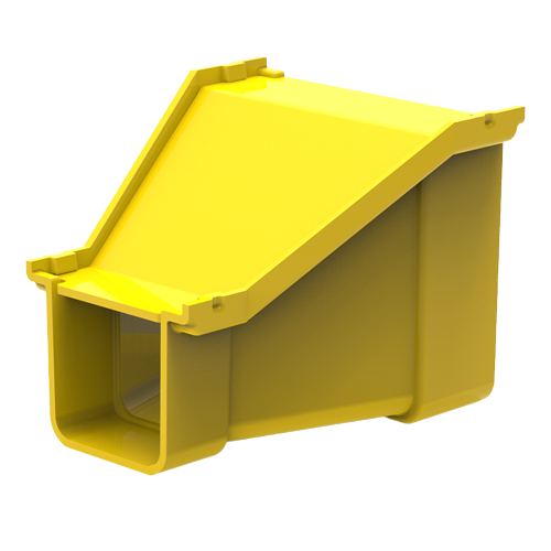 HellermannTyton GigaDuct 100mm to 50mm Reducer With Cover Yellow