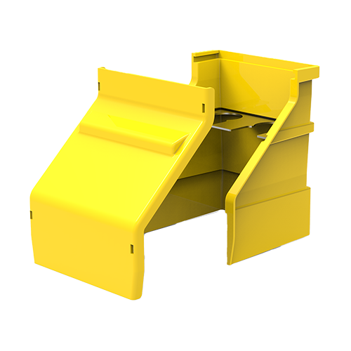 HellermannTyton GigaDuct 100mm x 100mm Conduit Support 2 x 32mm Outlet Adapter With Cover Yellow