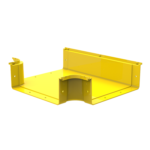 HellermannTyton GigaDuct 300mm x 100mm Horizontal T-Junction With Cover Yellow