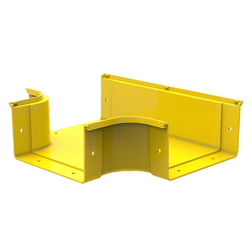 HellermannTyton GigaDuct 200mm x 100mm Horizontal T-Junction No Cover Yellow