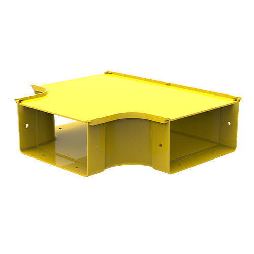 HellermannTyton GigaDuct 200mm x 100mm Horizontal T-Junction With Cover Yellow