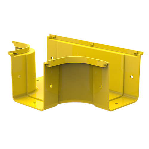 HellermannTyton GigaDuct 100mm x 100mm Horizontal T-Junction No Cover Yellow