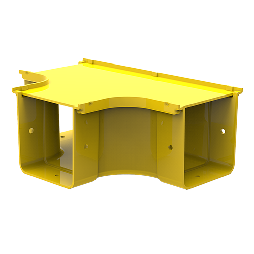 HellermannTyton GigaDuct 100mm x 100mm Horizontal T-Junction With Cover Yellow