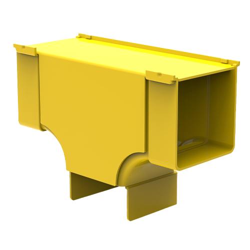 HellermannTyton GigaDuct 100mm x 100mm Vertical T-Junction With Cover Yellow