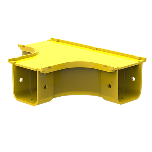 HellermannTyton GigaDuct 50mm x 50mm Horizontal T-Junction With Cover Yellow