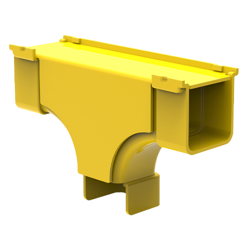 HellermannTyton GigaDuct 50mm x 50mm Vertical T-Junction With Cover Yellow