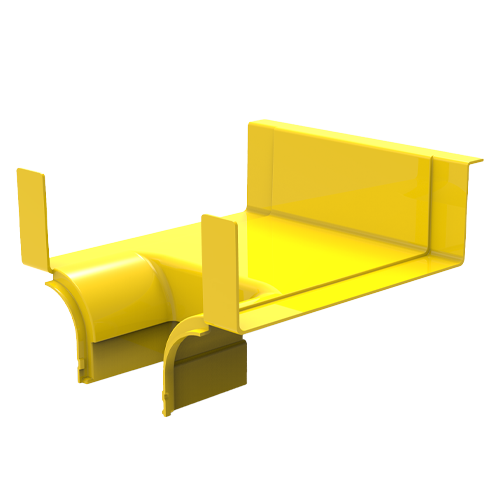 HellermannTyton GigaDuct 300mm to 200mm Reducer Vertical T-Junction No Cover Yellow