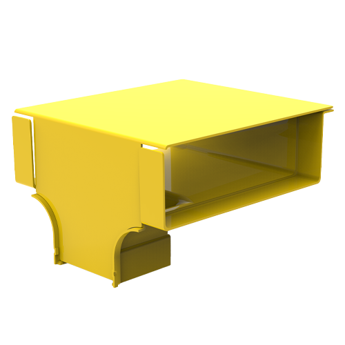 HellermannTyton GigaDuct 300mm to 200mm Reducer Vertical T-Junction With Cover Yellow