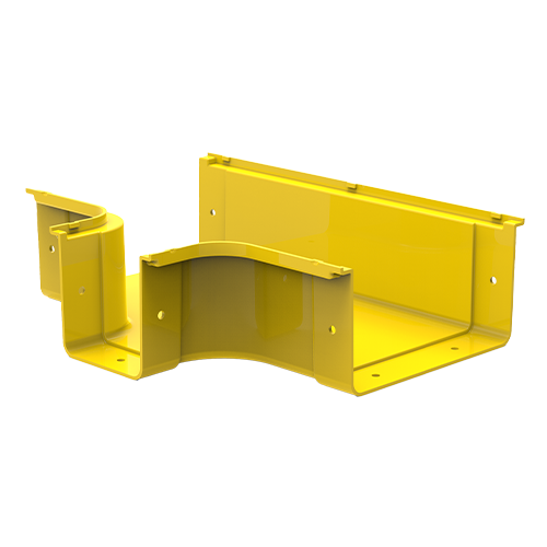 HellermannTyton GigaDuct 200mm to 100mm Reducer Horizontal T-Junction No Cover Yellow