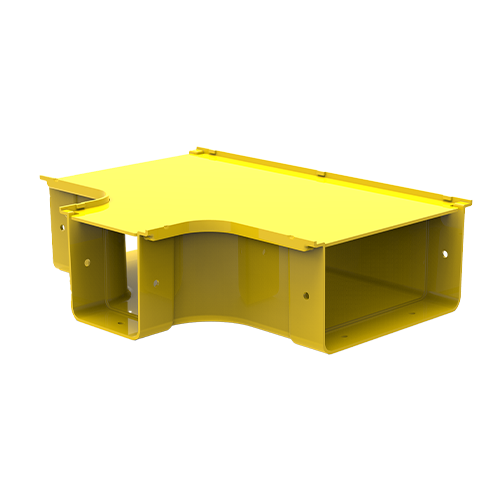 HellermannTyton GigaDuct 200mm to 100mm Reducer Horizontal T-Junction With Cover Yellow