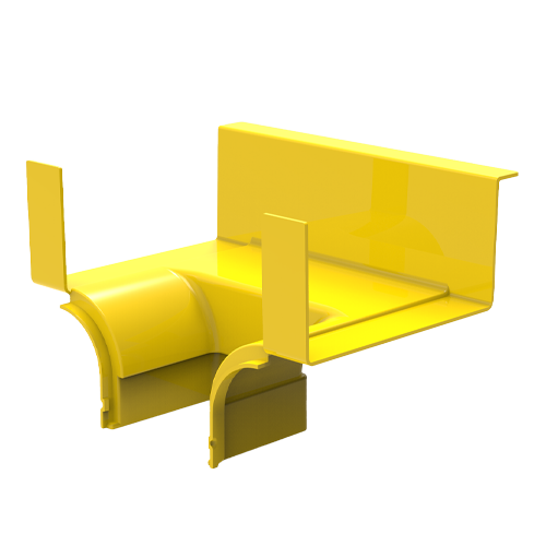 HellermannTyton GigaDuct 200mm to 100mm Reducer Vertical T-Junction No Cover Yellow