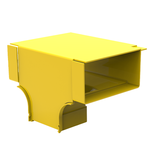 HellermannTyton GigaDuct 200mm to 100mm Reducer Vertical T-Junction With Cover Yellow
