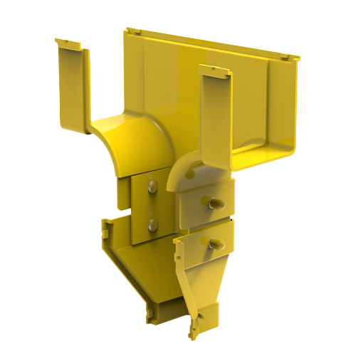 HellermannTyton GigaDuct 100mm to 50mm Reducer Vertical T-Junction No Cover Yellow
