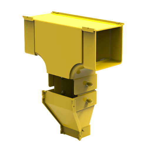 HellermannTyton GigaDuct 100mm to 50mm Reducer Vertical T-Junction With Cover Yellow