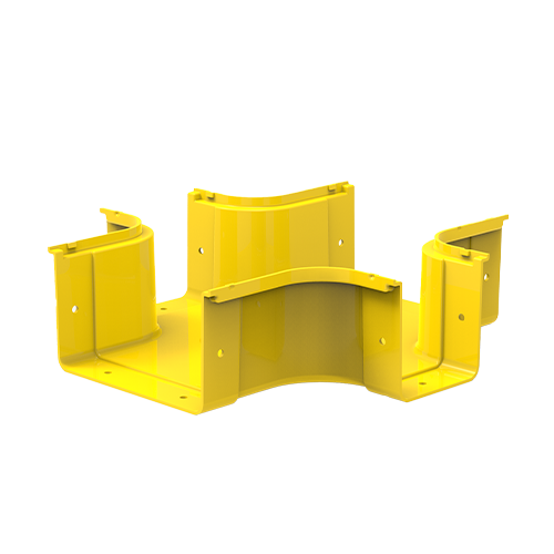 HellermannTyton GigaDuct 200mm x 100mm Reducer Intersection No Cover Yellow