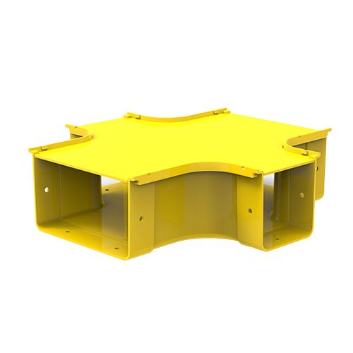 HellermannTyton GigaDuct 200mm x 100mm Reducer Intersection With Cover Yellow