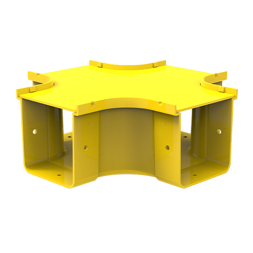 HellermannTyton GigaDuct 100mm Intersection With Cover Yellow