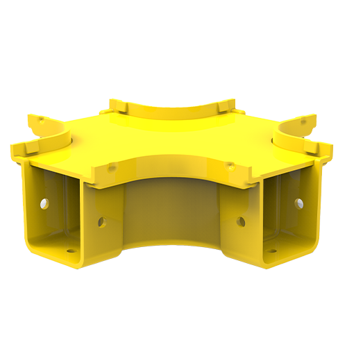 HellermannTyton GigaDuct 50mm Intersection With Cover Yellow