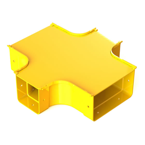 Siemon Lightways 200mm to 100mm Cross Reducer, 4 Way with Cover, Yellow