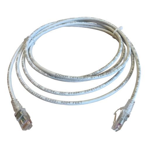 Siemon MC6-03M-02B Cat6 3m Mod Cord White C/W Clear Boot Bulk (Pack 100)