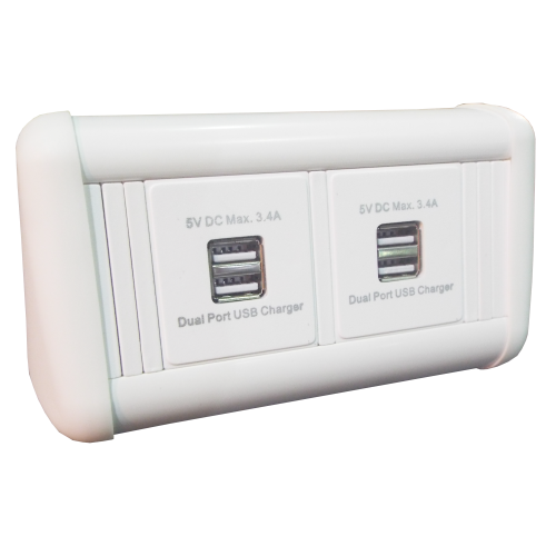 CMW Ltd Desk Cable Management | Mini Desk Unit 2 x Dual USB