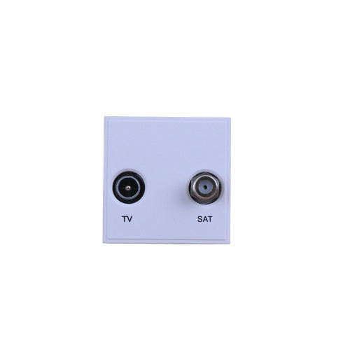 Click New Media White TV & Satellite EURO 50mm x 50mm Module
