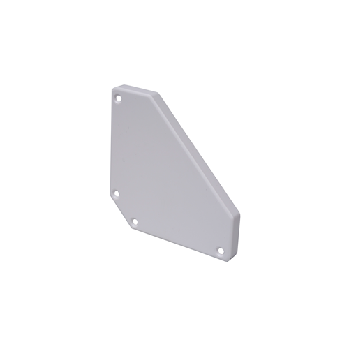 CMW Ltd Angled Bench Trunking | Marco Satin Anodised Aluminium White, Bench Trunking End Cover, Pack of 2, 100mm x 100mm, 