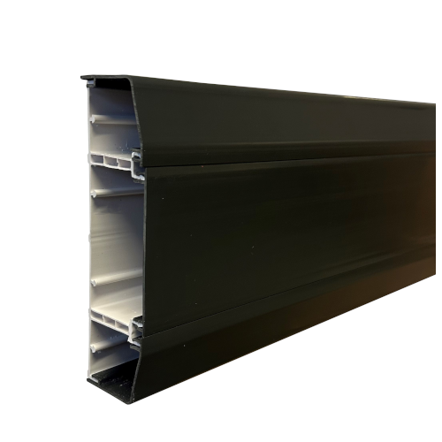 Marco Apollo 170mm x 50mm 3 Compartment Chamfered Straight Trunking 3m Length PVC Charcoal