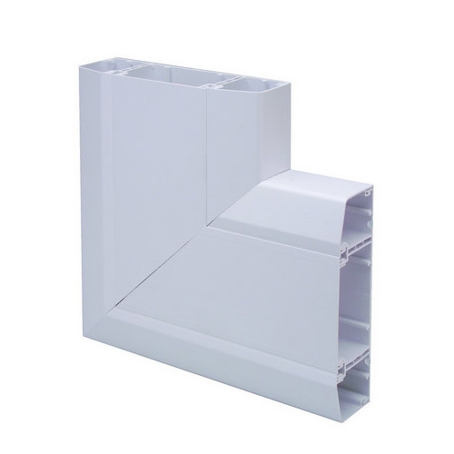CMW Ltd | Marco Apollo PVC White 3 Compartment Dado -Skirting Trunking Flat Angle