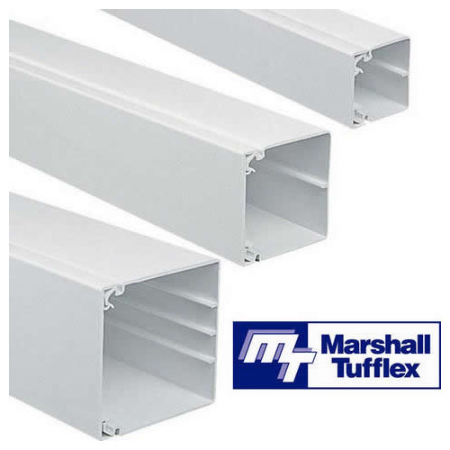 Marshall-Tufflex MTRS100WH | Marshall Tufflex 100mm x 100mm PVC Maxi Trunking White 3m length (3m lgth)