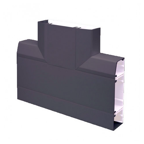 Marco Apollo 170mm x 50mm 3 Compartment Skirting Flat Tee PVC Charcoal