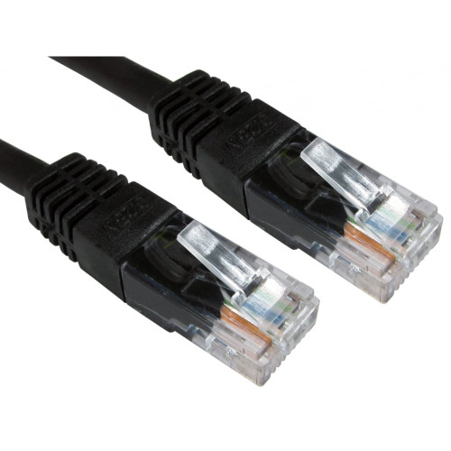 CMW Ltd, Structured Cabling Copper Patchcord | 3m Cat6 RJ45 U/UTP Moulded Patch Lead Black