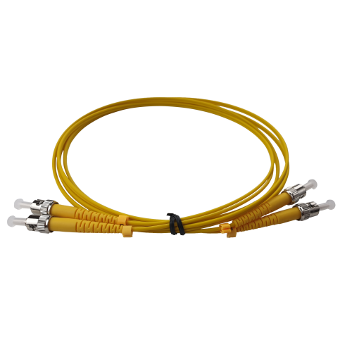 CMW Ltd Fibreoptic Patch Lead | 1m ST-ST singlemode Duplex Patchcord 3mm Jacket Yellow
