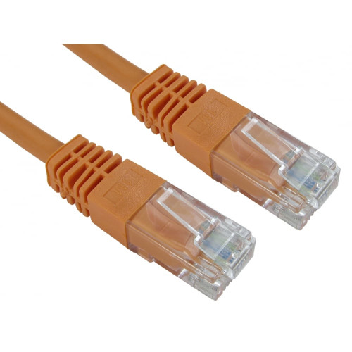 CMW Ltd, Structured Cabling Copper Patchcord | 0.5m Cat5e RJ45 U/UTP Moulded Patch Lead Orange