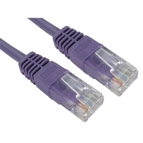 CMW Ltd, Structured Cabling Copper Patchcord | 0.5m Cat5e RJ45 U/UTP Moulded Patch Lead Violet