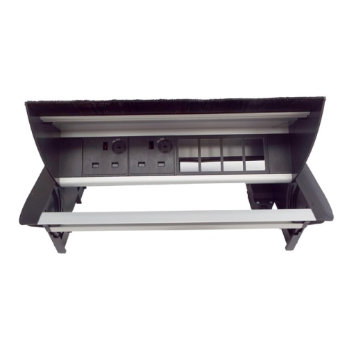 CMW Ltd Desk Cable Management | Desk Unit with 2 Power & 4 x Data Apertures