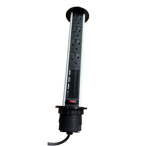 CMW Ltd | CR Pull Up Power Units Vertical with 4 x UK Socket Power -4 x LJ6C Data