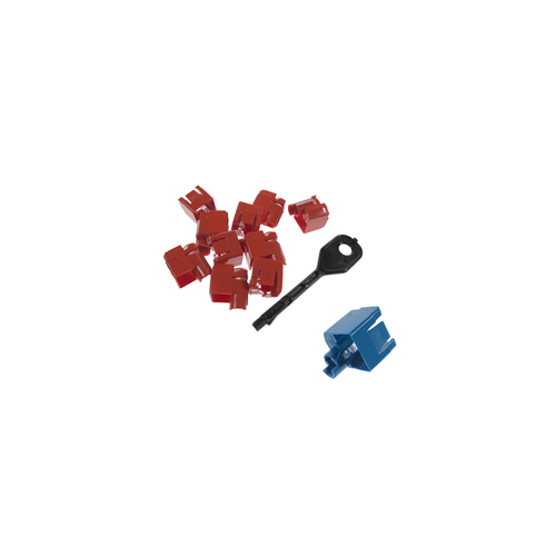 CMW Ltd | RJ45 Port Locking Clips Blue (Pack of 10)