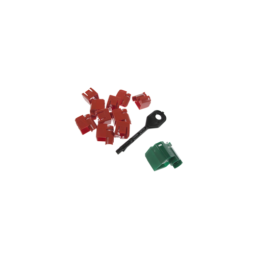 CMW Ltd | RJ45 Port Locking Clips Green (Pack of 10)