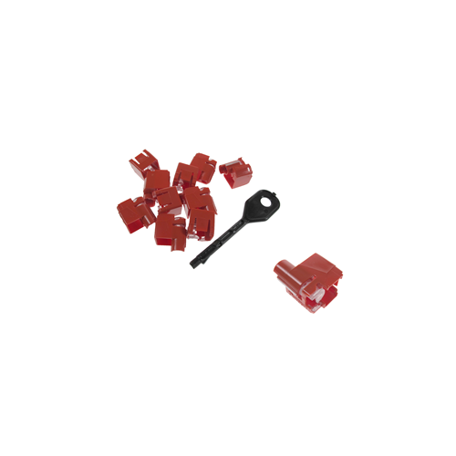 CMW Ltd PSL-DCPLX | RJ45 Port Locking Clips Red (Pack of 10)