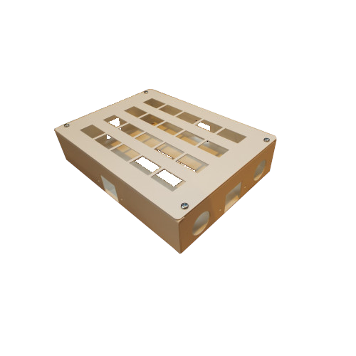 20 Way White Wall / Floor POD / GOP Box 62mm deep 2x32mm Entry / 4x35mm -Each